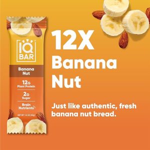 IQBAR Brain and Body Keto Protein Bars, Banana Nut
