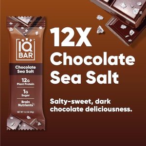 IQBAR Brain and Body Keto Protein Bars, Chocolate Sea Salt