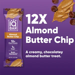 IQBAR Brain and Body Keto Protein Bars, Almond Butter Chip