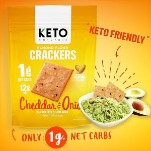 Keto Naturals Cheddar & Onion Almond Flour Crackers