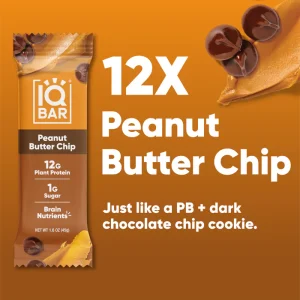 IQBAR Brain and Body Keto Protein Bars, Peanut Butter Chip